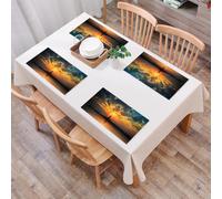 QRFASFZO Table Mats Set of 6, Place Mats Table Placemats Washable Non-slip Heat Insulation Woven Vinyl for,Lighthouse Decor,Lighthouse with Light Beam at Sunset at Khao Lak Romanticism Honey,12x18 in