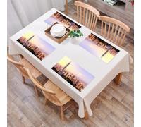 QRFASFZO Table Mats Set of 6, Place Mats Table Placemats Washable Non-slip Heat Insulation Woven Vinyl for,Iconic view of Taipei, Taipei 101 stands among bustling cities and distant mountain,12x18 in