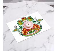QRFASFZO Table Mats Set of 6, Place Mats Table Placemats Washable Non-slip Heat Insulation Woven Vinyl for,Ornate amulet Hamsa Hand of Fatima. Ethnic amulet common in Indian Arabic and Jewis,12x18 in