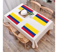QRFASFZO Table Mats Set of 6, Place Mats Table Placemats Washable Non-slip Heat Insulation Woven Vinyl for,Colombia flag, bold colors represent unity and national identity, yellow, blue, red,12x18 in