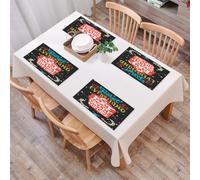 QRFASFZO Table Mats Set of 6, Place Mats Table Placemats Washable Non-slip Heat Insulation Woven Vinyl for,everything and eat sweet cupcake. Perfect p for coffee shop or design for dessert m,12x18 in