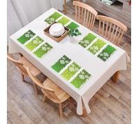 QRFASFZO Table Mats Set of 6, Place Mats Table Placemats Washable Non-slip Heat Insulation Woven Vinyl for,Irish, old vintage antique figures on green toned ribbons, Celtic historical lace,12x18 in