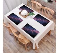 QRFASFZO Table Mats Set of 6, Place Mats Table Placemats Washable Non-slip Heat Insulation Woven Vinyl for,Cosmic Nebula Miracle, in the vast space, the stars and pink nebula are fascinating,12x18 in