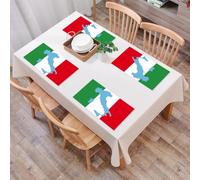QRFASFZO Table Mats Set of 6, Place Mats Table Placemats Washable Non-slip Heat Insulation Woven Vinyl for,Italian flag colors, Italy - inspired design with flags, Italian tourism and cultur,12x18 in