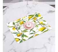 QRFASFZO Table Mats Set of 6, Place Mats Table Placemats Washable Non-slip Heat Insulation Woven Vinyl for,Nature, flowering lemon woody plant romance habitat citrus fresh background,12x18 in