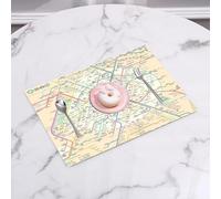 QRFASFZO Table Mats Set of 6, Place Mats Table Placemats Washable Non-slip Heat Insulation Woven Vinyl for,Paris Metro Map, a vivid map showing the complex network and RER lines throughout P,12x18 in