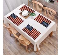QRFASFZO Table Mats Set of 6, Place Mats Table Placemats Washable Non-slip Heat Insulation Woven Vinyl for,merican Flag of the United States by, Flag of the United States Patriotism Painted,12x18 in