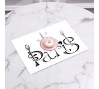 QRFASFZO Table Mats Set of 6, Place Mats Table Placemats Washable Non-slip Heat Insulation Woven Vinyl for,Paris word with eiffel tower. Paris. Ink hand lettering. Modern brush calligraphy.,12x18 in