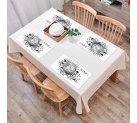 QRFASFZO Table Mats Set of 6, Place Mats Table Placemats Washable Non-slip Heat Insulation Woven Vinyl for,King, reign of the jungle forest symbol of courage safari animal lion grunge design,12x18 in