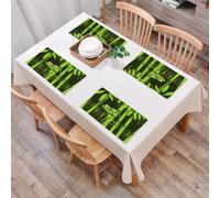 QRFASFZO Table Mats Set of 6, Place Mats Table Placemats Washable Non-slip Heat Insulation Woven Vinyl for,illustration curious frog on stem of the bamboo,12x18 in