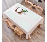 QRFASFZO Table Mats Set of 6, Place Mats Table Placemats Washable Non-slip Heat Insulation Woven Vinyl for,Charming l Pattern Alternating Green Anchors and White Hearts on a Soft - Hued Back,12x18 in