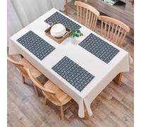QRFASFZO Table Mats Set of 6, Place Mats Table Placemats Washable Non-slip Heat Insulation Woven Vinyl for,Geometric,Eastern Culture Inspired Floral Design Interlocking Circles Pattern Flowe,12x18 in