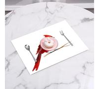 QRFASFZO Table Mats Set of 6, Place Mats Table Placemats Washable Non-slip Heat Insulation Woven Vinyl for,Northern Cardinal bird on a white background.,12x18 in
