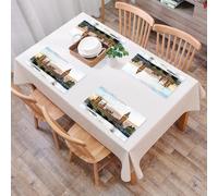 QRFASFZO Table Mats Set of 6, Place Mats Table Placemats Washable Non-slip Heat Insulation Woven Vinyl for,London, Sunset Landscape of the Palace of W,12x18 in