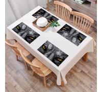 QRFASFZO Table Mats Set of 6, Place Mats Table Placemats Washable Non-slip Heat Insulation Woven Vinyl for,Eye, dangerous mammalian eyes of the wild wolf Aggressive predator,12x18 in