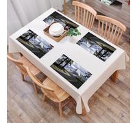 QRFASFZO Table Mats Set of 6, Place Mats Table Placemats Washable Non-slip Heat Insulation Woven Vinyl for,El Capitan USA Yosemite national park road trip,12x18 in