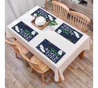 QRFASFZO Table Mats Set of 6, Place Mats Table Placemats Washable Non-slip Heat Insulation Woven Vinyl for,Adventure, youth design Find your adventure Quote Forest Elements and Sneakers Deco,12x18 in