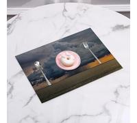 QRFASFZO Table Mats Set of 6, Place Mats Table Placemats Washable Non-slip Heat Insulation Woven Vinyl for,Nature, Majestic heavy rain storm Cloud over the a,12x18 in