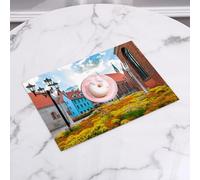 QRFASFZO Table Mats Set of 6, Place Mats Table Placemats Washable Non-slip Heat Insulation Woven Vinyl for,Old City Riga Latvia Capital with Historical Buildings Medieval To,12x18 in