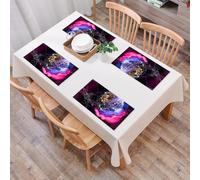 QRFASFZO Table Mats Set of 6, Place Mats Table Placemats Washable Non-slip Heat Insulation Woven Vinyl for,Human control over global networks, the world of handheld interconnect points, the,12x18 in