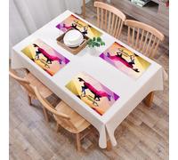 QRFASFZO Table Mats Set of 6, Place Mats Table Placemats Washable Non-slip Heat Insulation Woven Vinyl for,Geometric, Shaded Geometric Abstract Horse MR Slip Resistant Washable Placemats,12x18 in