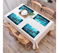 QRFASFZO Table Mats Set of 6, Place Mats Table Placemats Washable Non-slip Heat Insulation Woven Vinyl for,Fantasy decor, sci-fi submarine underwater warfare futur,12x18 in