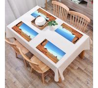 QRFASFZO Table Mats Set of 6, Place Mats Table Placemats Washable Non-slip Heat Insulation Woven Vinyl for,Monument Valley in Navajo Tribal Park between Utah and Arizona-USA,12x18 in
