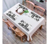 QRFASFZO Table Mats Set of 6, Place Mats Table Placemats Washable Non-slip Heat Insulation Woven Vinyl for,Industrial set, old 60s Abandoned tractor in the farm in central Canada Nostalgic m,12x18 in