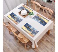QRFASFZO Table Mats Set of 6, Place Mats Table Placemats Washable Non-slip Heat Insulation Woven Vinyl for,tary Jets Soaring Through the Dramatic Skies,Aerial Dance of Warplanes at Sunset,12x18 in