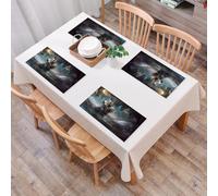 QRFASFZO Table Mats Set of 6, Place Mats Table Placemats Washable Non-slip Heat Insulation Woven Vinyl for,Fantasy, dwarf knight of Medival in a gothic shield at Battle Place,12x18 in