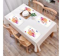 QRFASFZO Table Mats Set of 6, Place Mats Table Placemats Washable Non-slip Heat Insulation Woven Vinyl for,Ice cream decor, butterflies cherries splashes of color summer spring delicious ice,12x18 in