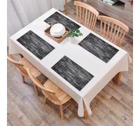 QRFASFZO Table Mats Set of 6, Place Mats Table Placemats Washable Non-slip Heat Insulation Woven Vinyl for,Gray and White, Modern Brick Wall Tiles Urbanism Architecture Buildings Urban Art,12x18 in