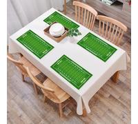 QRFASFZO Table Mats Set of 6, Place Mats Table Placemats Washable Non-slip Heat Insulation Woven Vinyl for,Football,Field of the Game Strategy Tactics End Zone Touchdown Spor,12x18 in