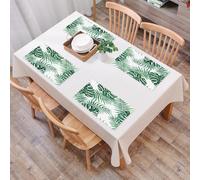 QRFASFZO Table Mats Set of 6, Place Mats Table Placemats Washable Non-slip Heat Insulation Woven Vinyl for,Leaf, palm mango banana tree leaves in tropical wild safari island jungle bi1,12x18 in