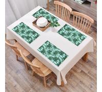 QRFASFZO Table Mats Set of 6, Place Mats Table Placemats Washable Non-slip Heat Insulation Woven Vinyl for,leaves on the pink background.Tropical illustration. Jungle foliage.,12x18 in