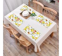 QRFASFZO Table Mats Set of 6, Place Mats Table Placemats Washable Non-slip Heat Insulation Woven Vinyl for,Natural Lemon and Orange Clementine Branches Fruit Delicious Winter Season Vitamin,12x18 in