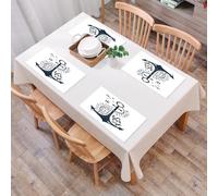 QRFASFZO Table Mats Set of 6, Place Mats Table Placemats Washable Non-slip Heat Insulation Woven Vinyl for,Hand Drawn Everybody Needs Vitamin Sea Quote Monochrome Fis,12x18 in
