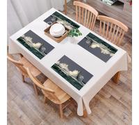 QRFASFZO Table Mats Set of 6, Place Mats Table Placemats Washable Non-slip Heat Insulation Woven Vinyl for,Lighthouse decor, lighthouse splashing surfing in Sardinia Italy travel,12x18 in