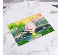 QRFASFZO Table Mats Set of 6, Place Mats Table Placemats Washable Non-slip Heat Insulation Woven Vinyl for,Roi, conte de fées inspiré mignon petit prince grenouille près du lac sur le,12x18 in