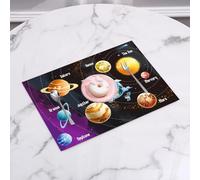 QRFASFZO Table Mats Set of 6, Place Mats Table Placemats Washable Non-slip Heat Insulation Woven Vinyl for,Planet Universe Space,Educational Solar System Planets Neptune Venus Mercury Kids S,12x18 in