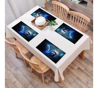 QRFASFZO Table Mats Set of 6, Place Mats Table Placemats Washable Non-slip Heat Insulation Woven Vinyl for,Doctor Who Theme of Movie Space Art Print,12x18 in