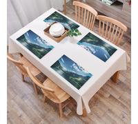 QRFASFZO Table Mats Set of 6, Place Mats Table Placemats Washable Non-slip Heat Insulation Woven Vinyl for,Fantastic morning on mountain lake Gosausee located in the Austia. Alps Europe. (2),12x18 in