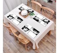 QRFASFZO Table Mats Set of 6, Place Mats Table Placemats Washable Non-slip Heat Insulation Woven Vinyl for,Dramatic comic scene with an angry expression and a man showing a woman shocked in,12x18 in