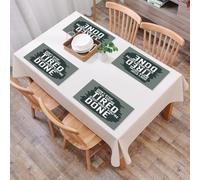 QRFASFZO Table Mats Set of 6, Place Mats Table Placemats Washable Non-slip Heat Insulation Woven Vinyl for,Fitness, Motivational quote Don't stop encouraging Keep moving,12x18 in