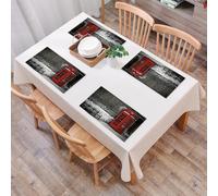 QRFASFZO Table Mats Set of 6, Place Mats Table Placemats Washable Non-slip Heat Insulation Woven Vinyl for,London, famous British telephone boat in London streets important icon of city city,12x18 in