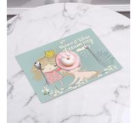 QRFASFZO Table Mats Set of 6, Place Mats Table Placemats Washable Non-slip Heat Insulation Woven Vinyl for,Quote,Artistic sition with Little Princess Girl Unicorn Never Stop Dreaming Quote,12x18 in