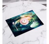 QRFASFZO Table Mats Set of 6, Place Mats Table Placemats Washable Non-slip Heat Insulation Woven Vinyl for,Outer space, spiral Andromeda galaxy with planets mystic Ko,12x18 in