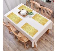 QRFASFZO Table Mats Set of 6, Place Mats Table Placemats Washable Non-slip Heat Insulation Woven Vinyl for,Gold mandala, flourish pattern with the theme of Pai Botanical Garden1,12x18 in