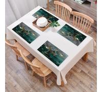 QRFASFZO Table Mats Set of 6, Place Mats Table Placemats Washable Non-slip Heat Insulation Woven Vinyl for,Fantasy,Little Pixie with Lantern Sitting on Moon Stone Fairytale Myth Kitsch Artwo,12x18 in