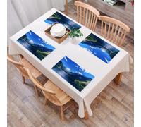 QRFASFZO Table Mats Set of 6, Place Mats Table Placemats Washable Non-slip Heat Insulation Woven Vinyl for,Fantastic morning on mountain lake Gosausee located in the Austia. Alps Europe.,12x18 in